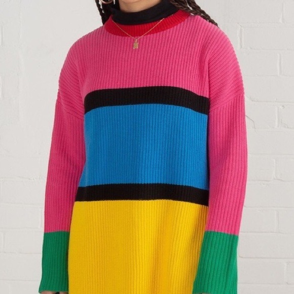 Lazy Oaf Colorblock Knit Sweater - Picture 1 of 4